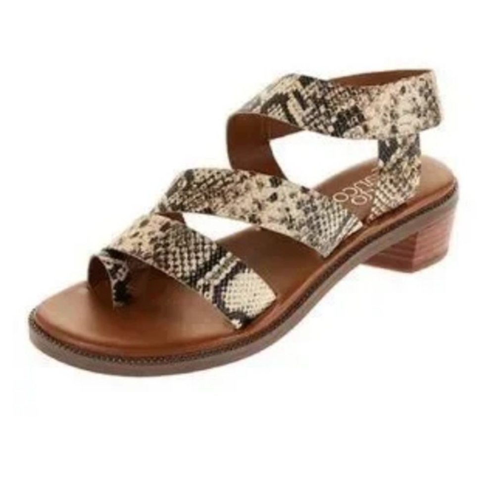 FRANCO SARTO Laritza Vanilla sky snake print strapy heeled sandal size 6